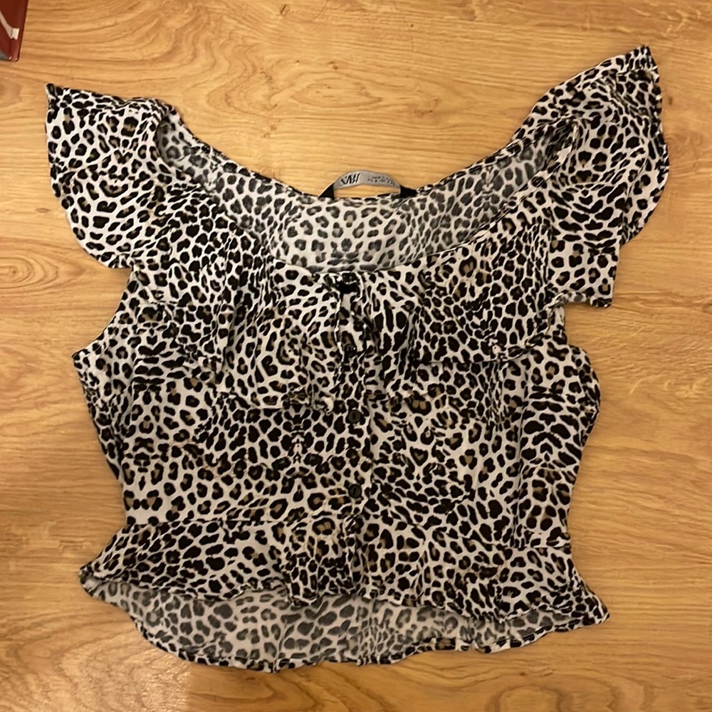 Zara Leopard crop top